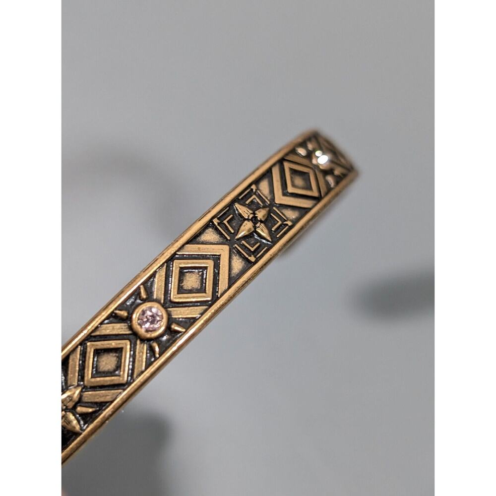 Alex and Ani Healing Love Gold Tone Crystal Cuff Bracelet 6.5 inch - Picture 4 of 8